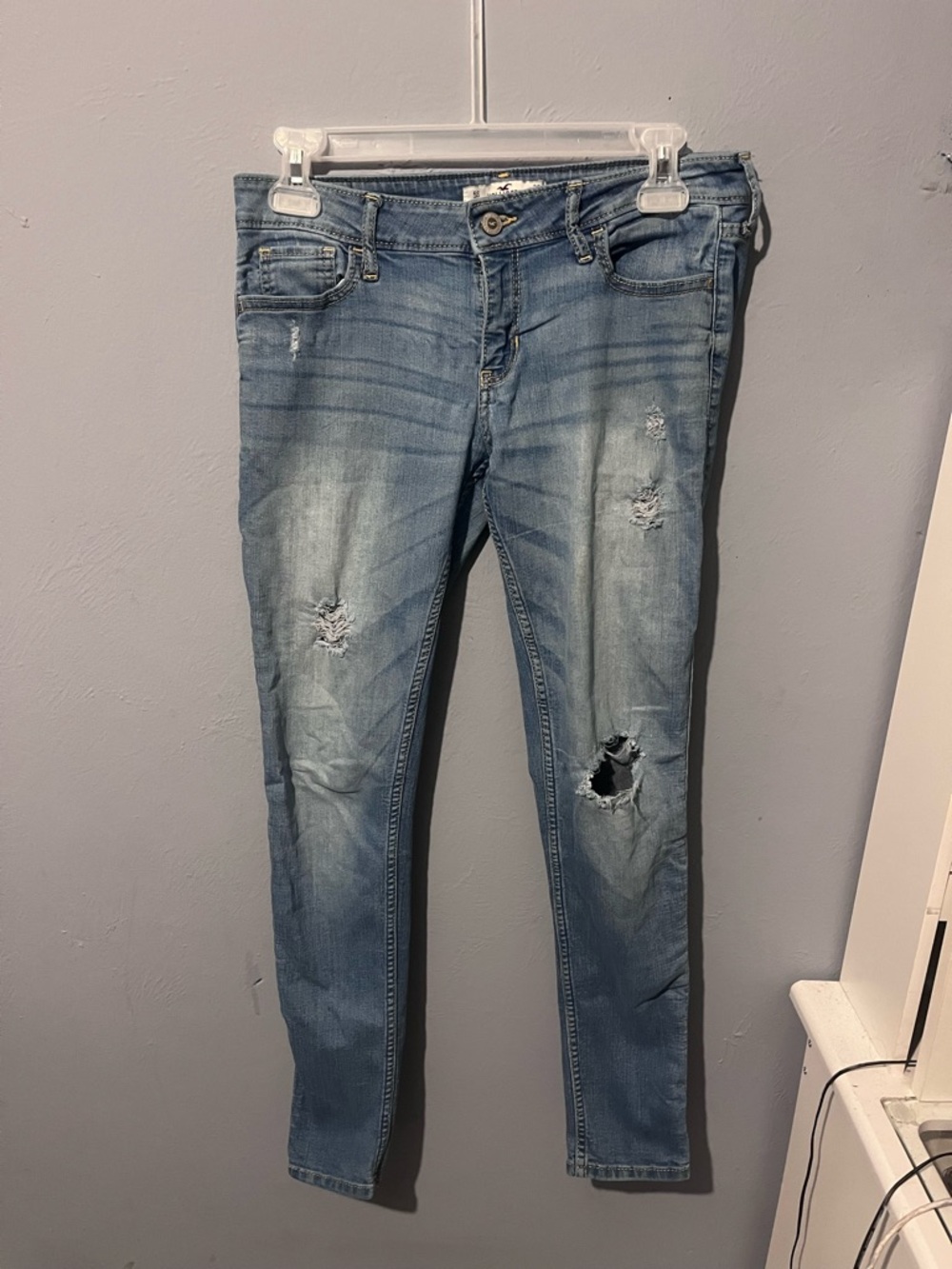 Hollister Light Blue Distressed Skinny Jeans